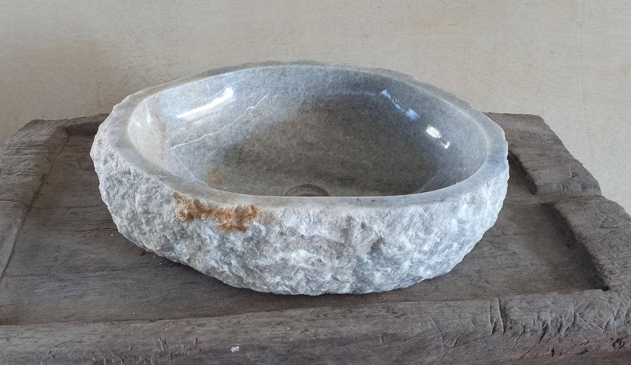 Onyx Stone Sink | 5066-554516 | 21.5″×17.5″ Organic Gray Onyx Polished