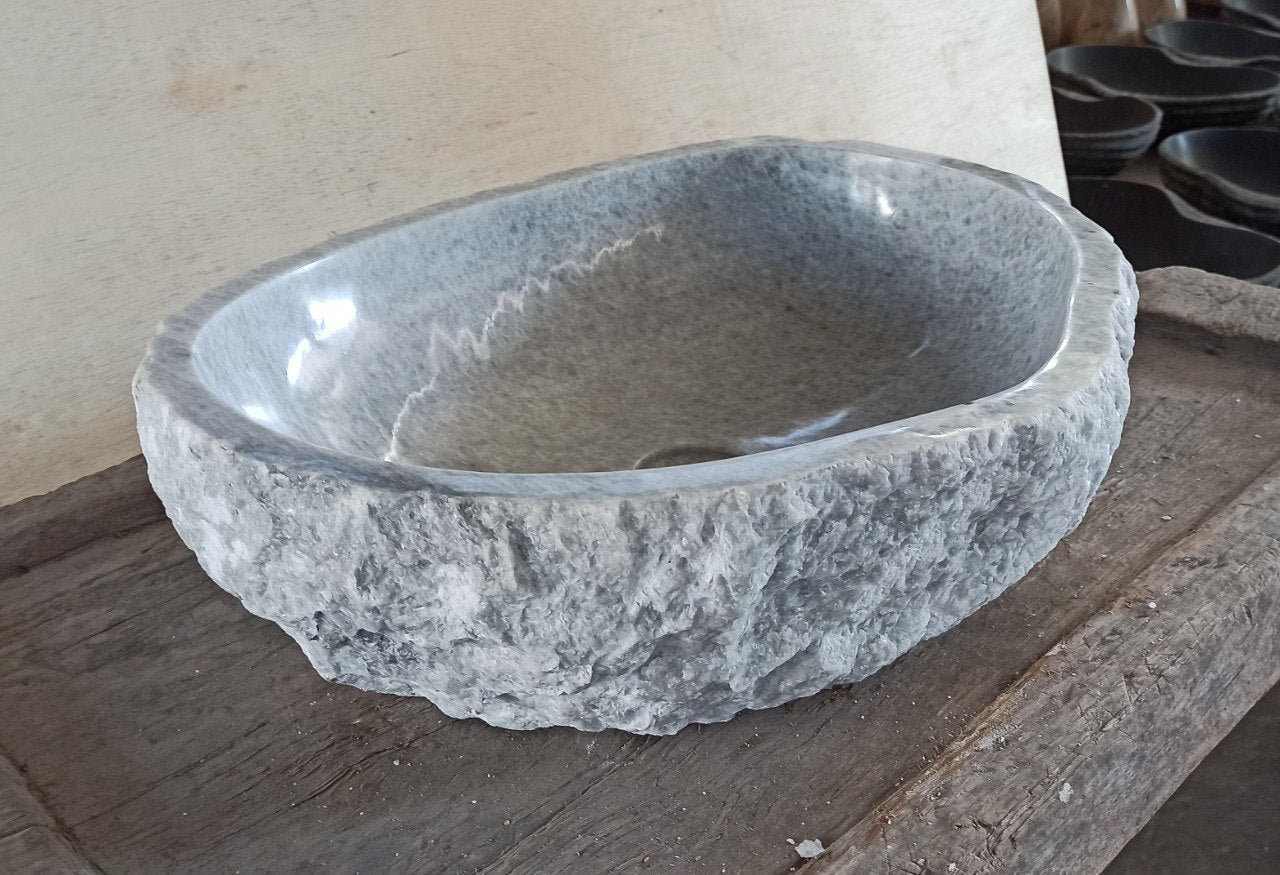Onyx Stone Sink | 5071-554415 | 21.5″×17.5″ Organic Gray Onyx Polished