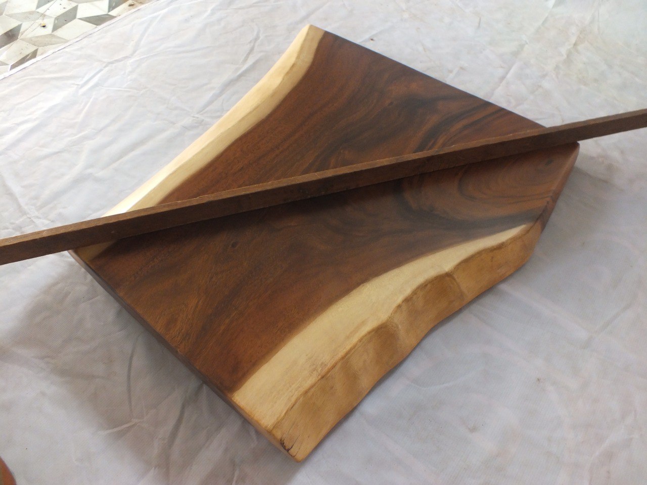 Suar Wood Countertop | 0028-455566 | 31.5″ Live Edge Solid Wood Slab