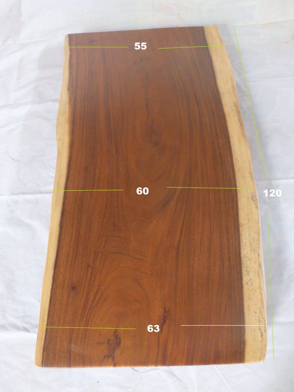 Suar Wood Countertop | 0002-556063 | 47″ Live Edge Solid Wood Slab