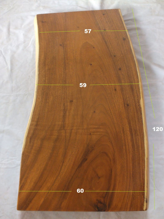 Suar Wood Countertop | 0006-605957 | 47″ Live Edge Solid Wood Slab