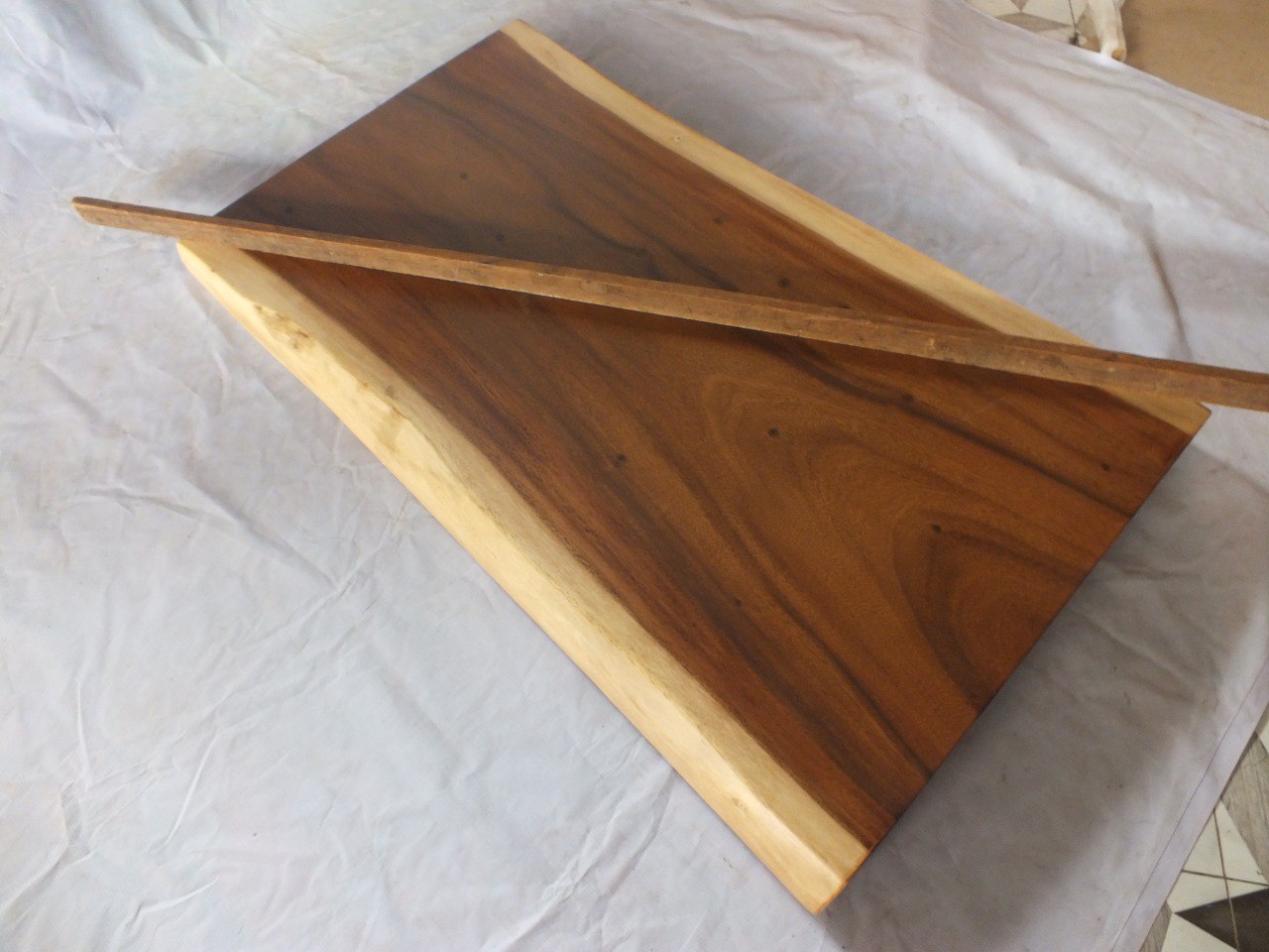 Suar Wood Countertop | 0007-626065 | 47″ Live Edge Solid Wood Slab