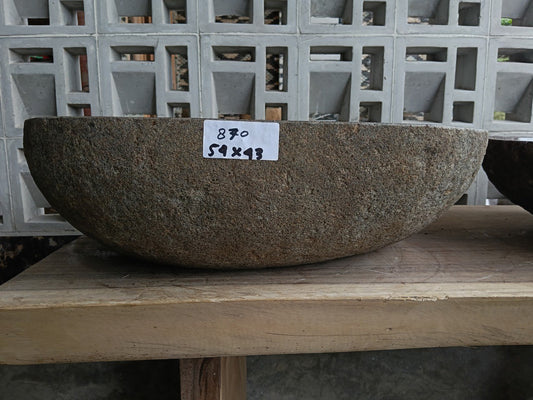 Front view of 6870-5443 river stone basin — polished interior
