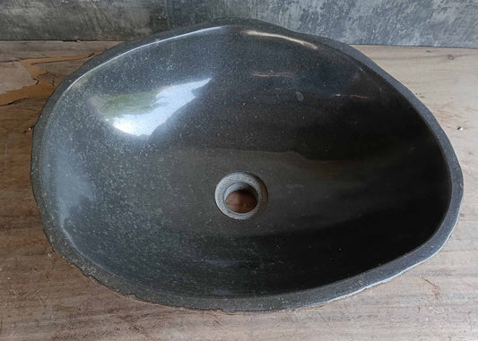 River Stone Sink | 6679-4336 | 17″×14″ Irregular Dark Brown Polished
