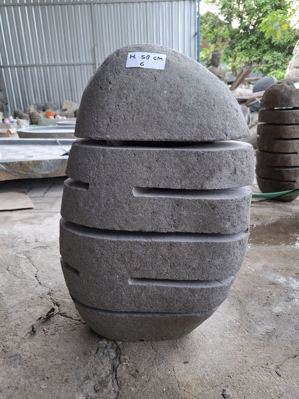 Handcrafted riverstone garden lantern F006 made from solid natural stone, outdoor decorative stone lighting