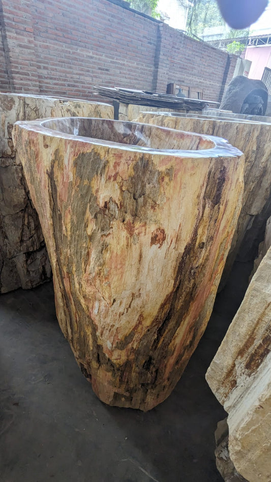 Petrified Wood Sink Pedestal | PW-7358 | 28.7″ × 22.8″ × 33.9″