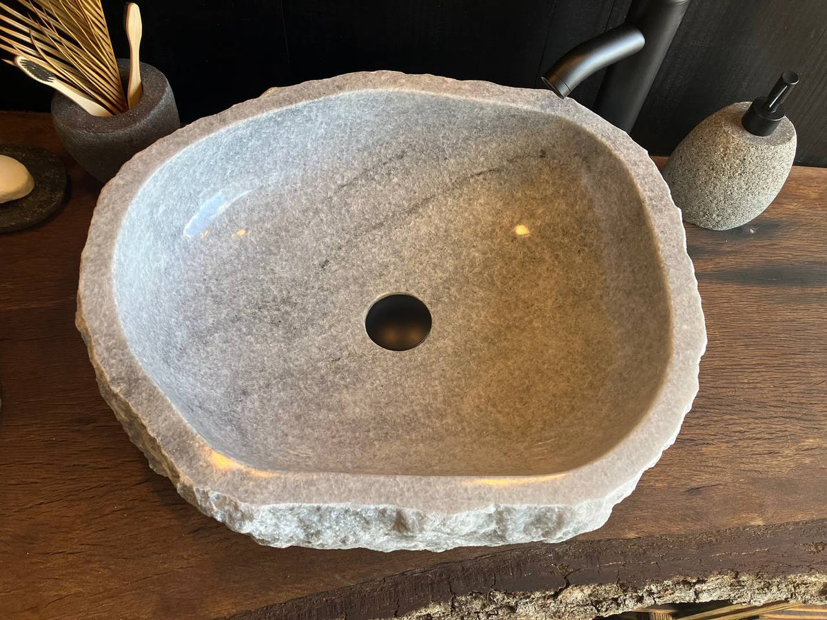 Onyx stone bathroom sink OSS-006 with natural stone pattern