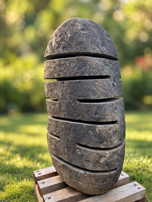 Outdoor stone garden lantern RSL-001 with hollow interior for a separate light